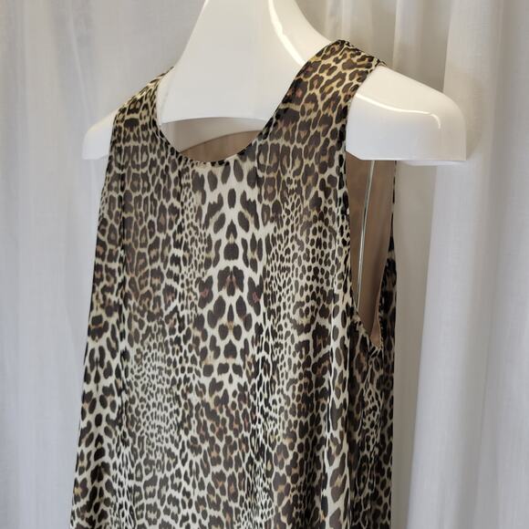 Lola & Sophie Leopard Print Poly Silk Sleeveless Tunic, M, NWT - Picture 2 of 13